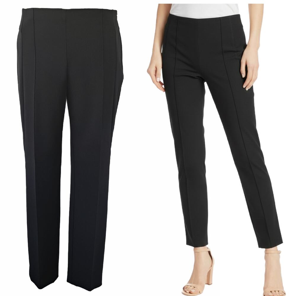 ESCADA Black Tuska High-Waist Ankle Trousers Pants SIze 38 / 8 Techno Stretch